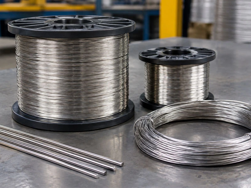industrial nichrome alloy wire in spools and coils for electric heating elements.